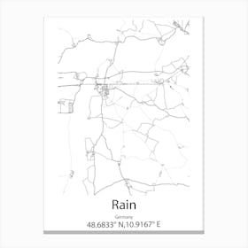 Rain,Germany Minimalist Map Toile