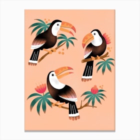 Gossiping Toucan Trio Canvas Print