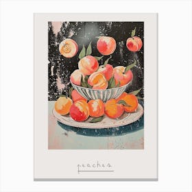Abstract Art Deco Peach Explosion 3 Poster Canvas Print