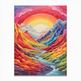 Rainbow Landscape Painting Art Print Canvas Print