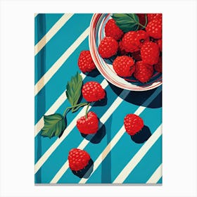 Raspberries Fruit Summer Illustration 1 Canvas Print