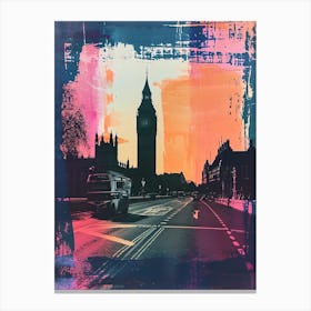 London Retro Collage Style 3 Canvas Print