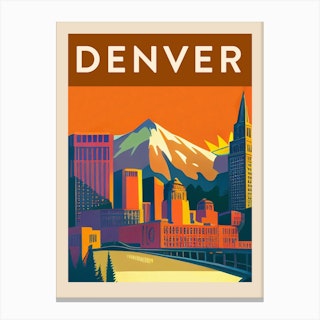 Denver Vintage Travel Poster Canvas Print