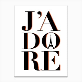 Jadore Paris Canvas Print