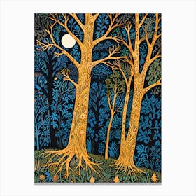 William Morris Moonlight Forest 2 Canvas Print