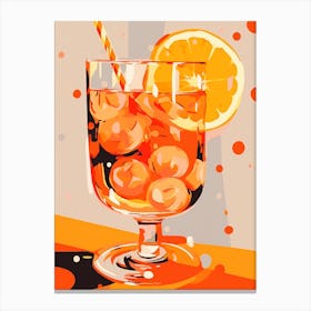 Orange Cocktails Pop Art Inspired 4 Canvas Print