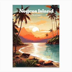 Negros Island Philippines Sunset Travel Art Canvas Print