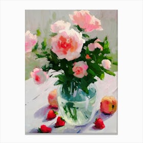 Roses In A Vase 14 Canvas Print