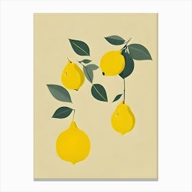 Lemons On A Branch Abstract Simple Lines Canvas Print