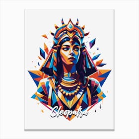 Cleopatra Portrait WPAP Pop Art Canvas Print