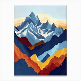 Mountain, Ethereal Essence: Alpine Peaks Canvas Print