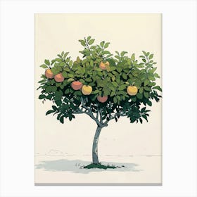 Apple Tree Pixel Illustration 3 Canvas Print