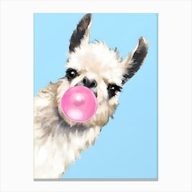 Llama Blowing Bubbles Canvas Print