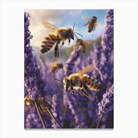 Halictidae Bee Storybook Illustration 19 Canvas Print