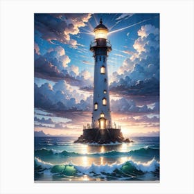 A Lighthouse In The Middle Of The Ocean 66 Canvas Print