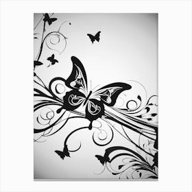 Black And White Butterfly 2 Canvas Print