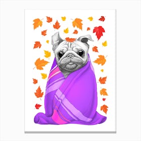 Autumn Pug Canvas Print