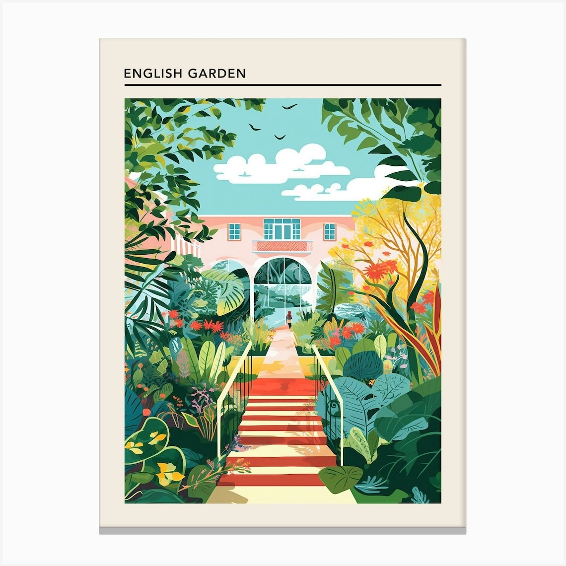 English Garden Munich Germany 2 Canvas Print by Travel Poster Collection