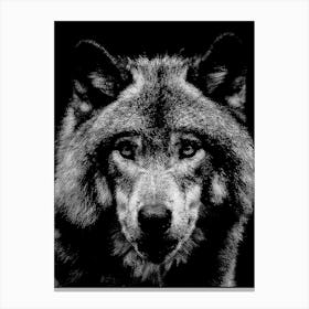 Wolf Line Art Canvas Print