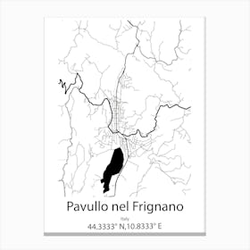 Pavullo Nel Frignano,Italy Minimalist Map Canvas Print