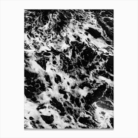 Black And White Waves Canvas Print