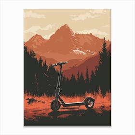 Electric Scooter In The Mountains Canvas Print