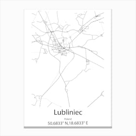 Lubliniec,Poland Minimalist Map Canvas Print