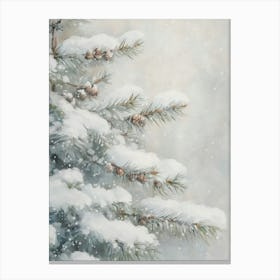 Snowy Pine Tree Canvas Print