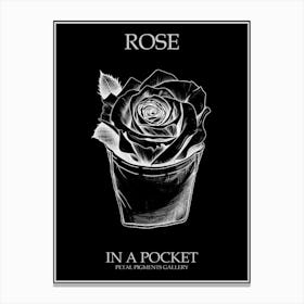 Rose In A Pocket Line Drawing 3 Poster Inverted Canvas Print