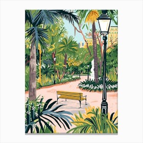 City Park Storybook Illustration 2 Canvas Print