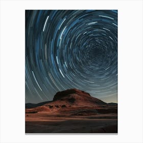 Star Trails In The Desert Canvas Print