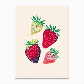 Bunch Of Strawberries, Fruit, Minimal Line Drawing Canvas Print