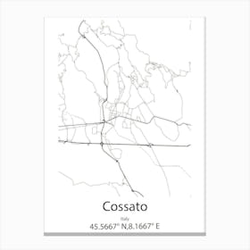 Cossato,Italy Minimalist Map Canvas Print