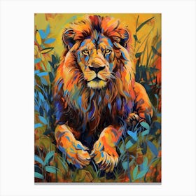 Southwest African Lion Symbolic Imagery Fauvist Painting 3 Canvas Print