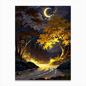 Night In The Forest Canvas Print