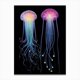 Comb Jellyfish Neon 3 Canvas Print