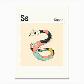 Animals Alphabet Snake 3 Canvas Print