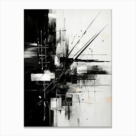 Enigmatic Encounter Abstract Black And White 2 Canvas Print
