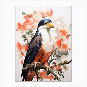 Bird Painting Collage Crested Caracara 3 Canvas Print