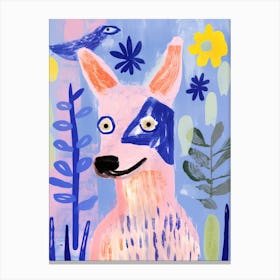 Playful Illustration Of Dog For Kids Room 2 Canvas Print