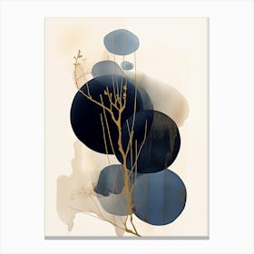 Black, Blue And Gold Abstract Painting 7 Canvas Print