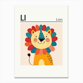 Animals Alphabet Lion 1 Canvas Print