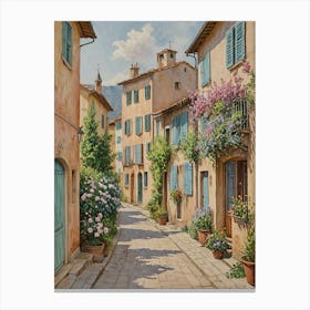 Romantic Village Alley Canvas Print