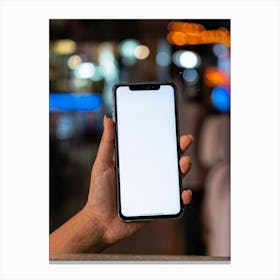 Woman Holding An Iphone 1 Canvas Print