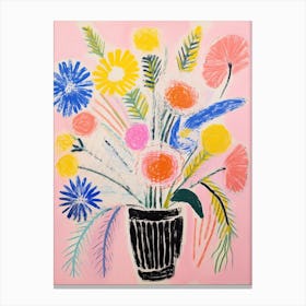 Flower Painting Fauvist Style Everlasting Flower Canvas Print
