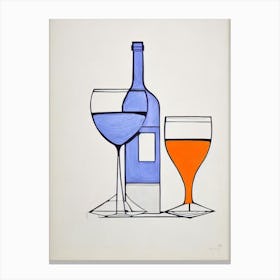 Aglianico Picasso Line Drawing Cocktail Poster Canvas Print
