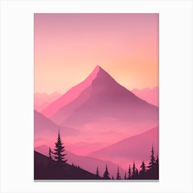 Misty Mountains Vertical Background In Pink Tone 18 Canvas Print