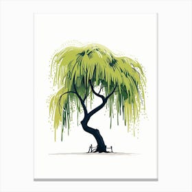 Willow Tree Pixel Illustration 4 Canvas Print