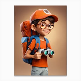 Boy With Binoculars Canvas Print