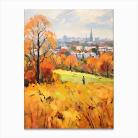Autumn City Park Painting Primrose Hill London 2 Canvas Print